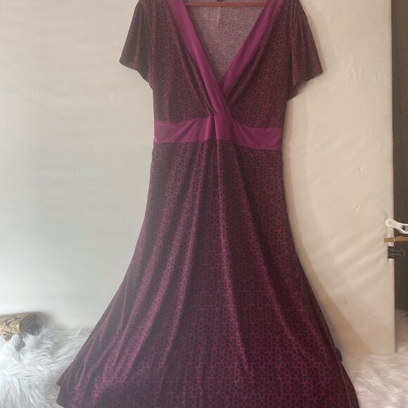 Mossimo Midi Dress Purple with Black Print Size 20W/22W - Picture 1 of 4